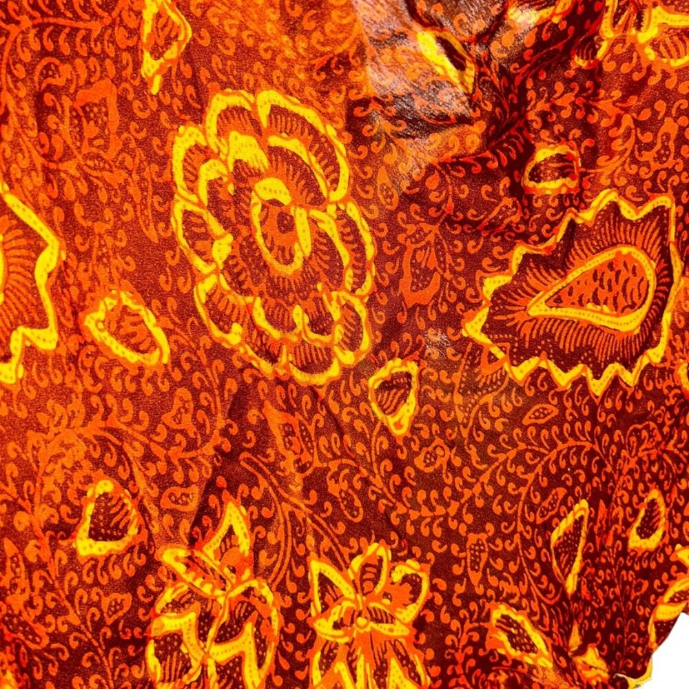 Poupette St. Barth Island indonesian Batik brown orange halter dress cov… - Picture 8 of 8